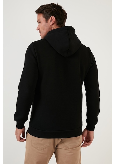 Buratti Regular Fit Kapüşonlu Kanguru Cepli Içi Tüylü Yumuşak Şardonlu Erkek Sweat 5905281 Siyah