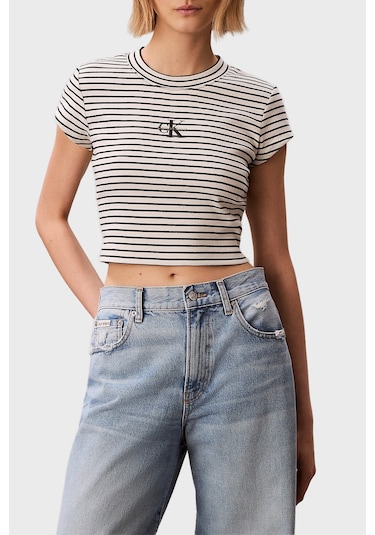 Calvin Klein Bayan T Shirt Lv047f833g Xdy Siyah Beyaz