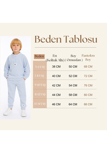 Monox Erkek Çocuk Reglan Kol Fitilli Polar Takım Taş