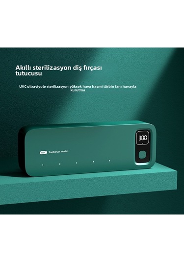 1pcs Green Uv Diş Fırçası Sterilizatörü Şarj Edilebilir Hızlı Koyu Yeşil