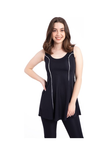 Kadın 501 Şeritli Taytlı Elbise Mayo Lacivert-lacivert 31559 - 1 Lacivert