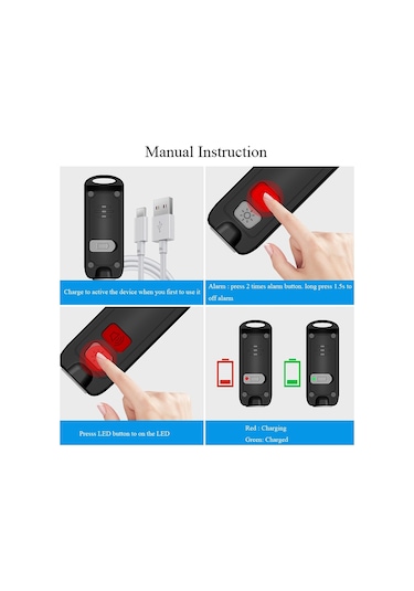 Sones Af-2002 130db Şarj Edilebilir Kurt Önleyici Alarm Kendini Savunma Cihazı Beyaz