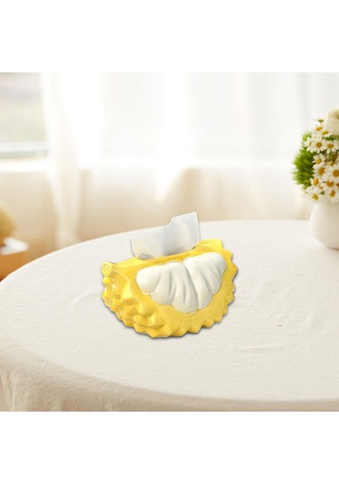Homyl Durian Şekilli Mendil Kutusu Sevimli Dispenseri Banyo Sarı