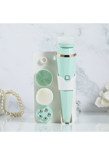 Sones Çok Fonksiyonlu Yüz Temizleme Makinesi Güzellik Masajı Silikon Yüz Temizleme Makinesi Yeşil