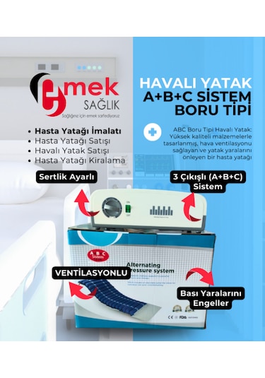 Emek Sağlık 3 Çıkışlı ABC Sistem Boru Tipi Havalı Yatak