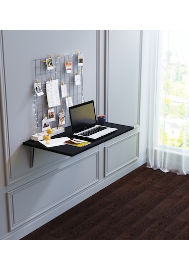 Siyah Duvara Monte Mutfak Masası Katlanır Masa