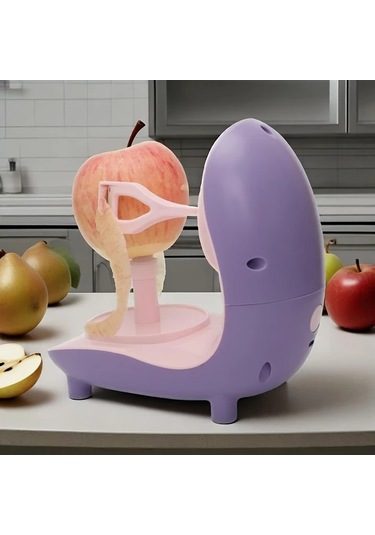 Honeybeeshop Pembe Dahili Bataryalı Elektrikli Meyve Dilimleyici Portakal Ve Diğer Meyveler İçin Mutfak Aleti Usb Şarjlı 1 Parça