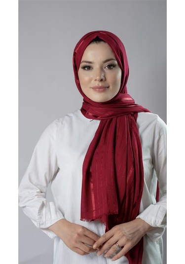 Bordo Çizgili Şal Viskon Kumaş Bursa Dolama 202110 16 Bordo