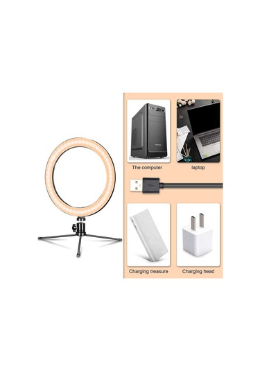 Kilifone - Canlı Yayın Işıklı Tripod Ring Light Ct-001 - Siyah - T13685