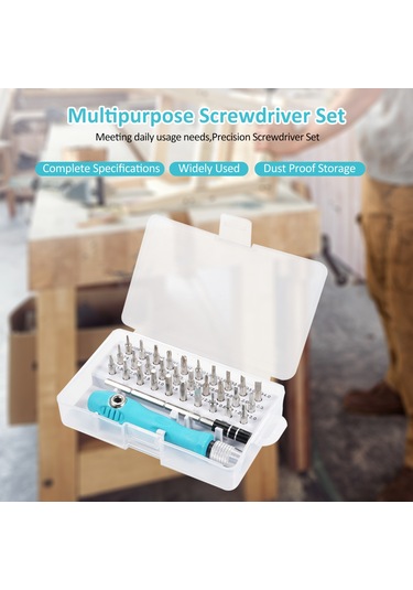 Symbee Penggong 32 Parça Çok Amaçlı Hassas Tornavida Seti - Crv+abs Malzeme, Uzatma Çubuğu, Farklı规格 Uçlar İle Plastik Kutu No:8210