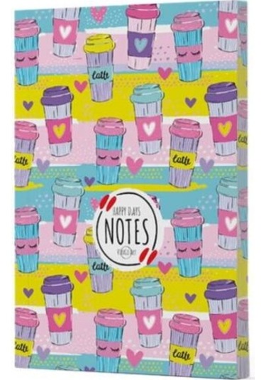 Kahve 10 Çizgili Defter Yan Baskılı Siyah
