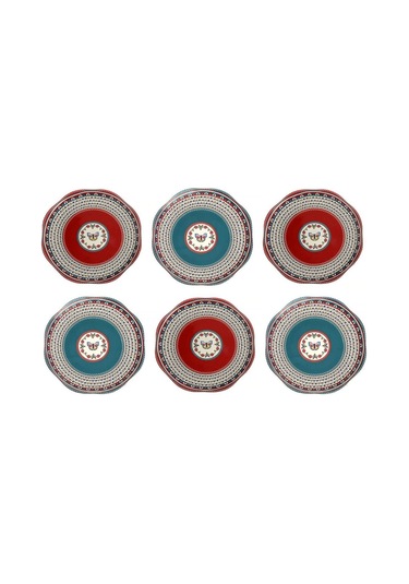 Lucky Art Liora Bone 27cm 6 Lı Tabak Seti Kırmızı