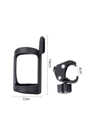 Bisiklet Suluk Termos Şişe Tutacağı Matara Kafesi Siyah 14 x 7 CM Siyah