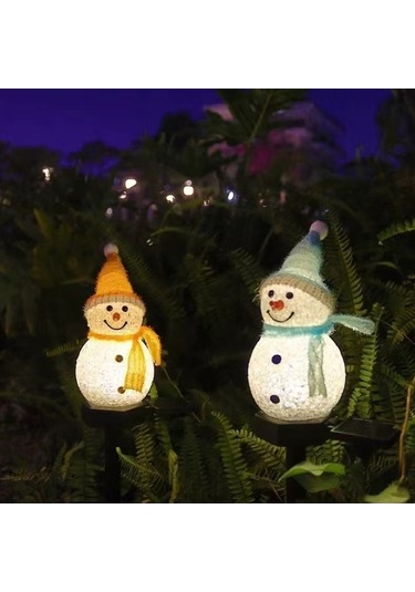 Dancemonkey Güneş Enerjili Snowman Lambalar, Noel Bahçe Dekoru, Dış Mekan Çim Yolu Aydınlatma Pembe