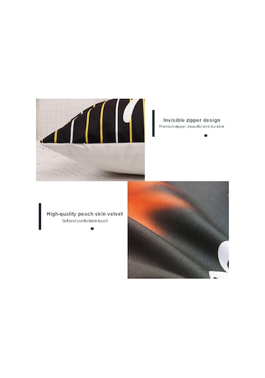 Suofeng Halloween Dekoratif Yastık Kılıfı - Kabak Desenli Şeftali Derisi Kadife - Koltuk, Ev, Kahve Dükkanı - 45x45cm Yastık İçi Hariç Tpr184-28 Diğer