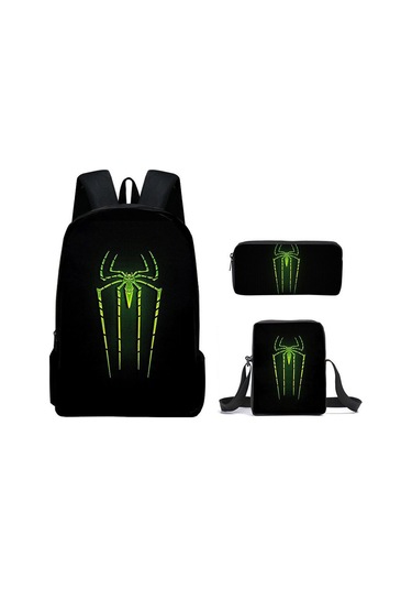 Örümcek Adam Yeni Sırt Çantası Büyük Kapasiteli Öğrenci Kişilik Okul Çantası Üç Parça Seti Stil 4