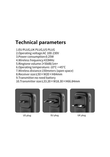Artfulabode Zili Uzun Mesafe Su Geçirmez Akıllı Kapı Çağrı Cihazı Kablosuz Bağlantılı İki Beyaz Elektronik Dış Ürün Beyaz
