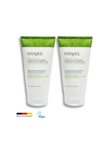 Vitayes Yeşil Çay Özlü Arındırıcı Yüz Yıkama Jeli 2 x 150 ML