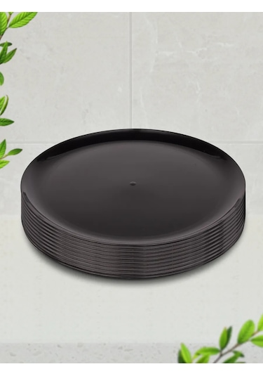 Gred Tekrar Kullanılabilir 10 Adet Plastik Tabaklar 422290749 Siyah