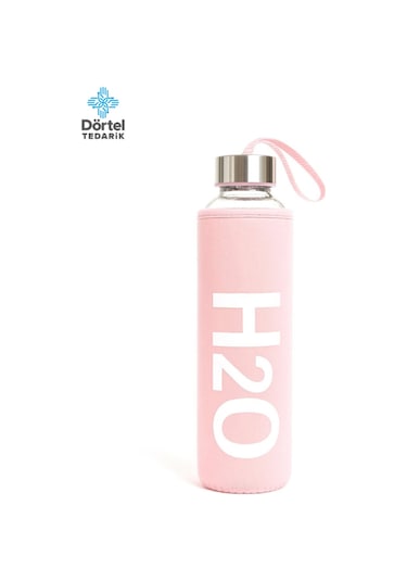 Deri Kılıflı Cam Matara 750 Ml Pembe