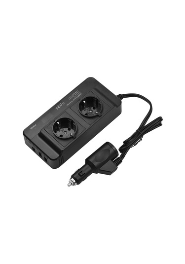 200w Güç İnvertörü Taşınabilir Dc 12v'den Ac 110v'a Araç İnvertörü Güç Dönüştürücü Transformatör, Araç Rv İçin Çift Priz Ve Usb Portları İle