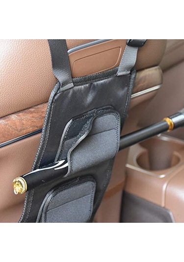 Geeksen Araç Arka Koltuk Balıkçılık Kamışı Tutucu Seti - Süper Sağlam Bantlı, Araç İçi Sabitleme, Balıkçılık Malzemeleri İçin Pratik Çözüm Siyah, 38x18cm