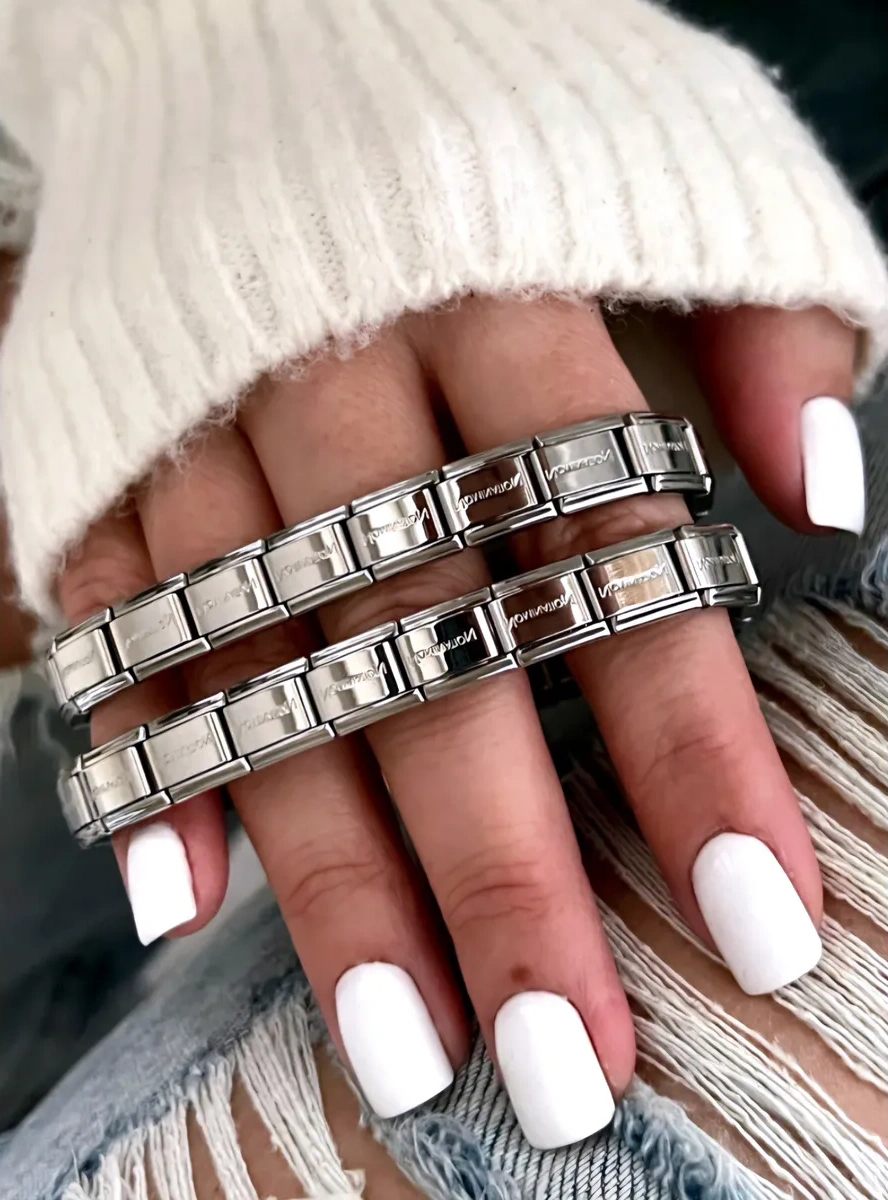 Vally Tıme Nomination Nomineyle 2 Adet Çift Bilezikler 397427847 Gri