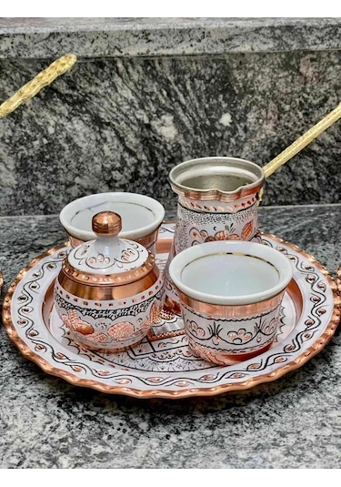 2li Bakır Fincan Takımı,cezve,lokumluk,tepsi