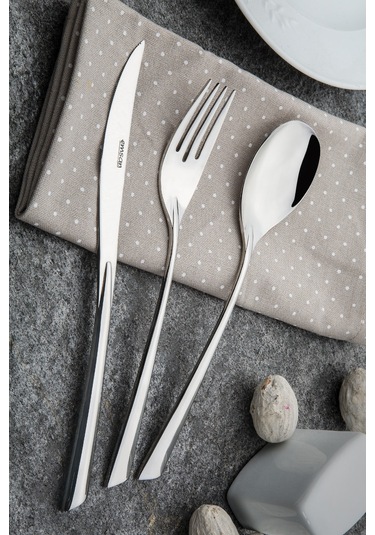 Mirage 84 Parça Çatal Kaşık Bıçak Seti Lüks Kutulu Gümüş