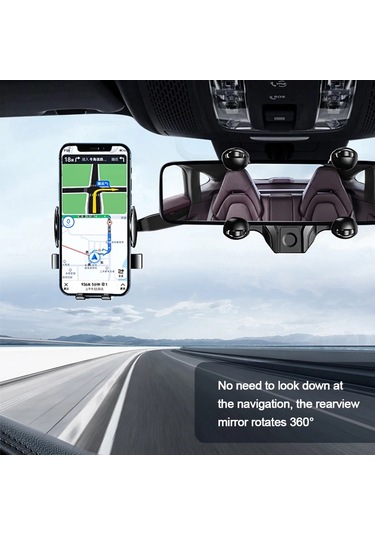 İç Araç Dikiz Aynası Telefon Tutucu Evrensel Cep Telefonu Gri Siyah