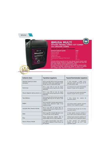 Bmusa Multi 1lt Organik Gübre 1 L