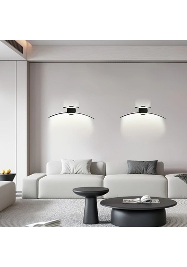 Fastbuy Dream011 Modern Minimalist Altın Led Duvar Lambası, Karartılabilir 3 Renk Sıcaklığı, Yarı Gömme Tasarım, Ev Dekoru İç Altın