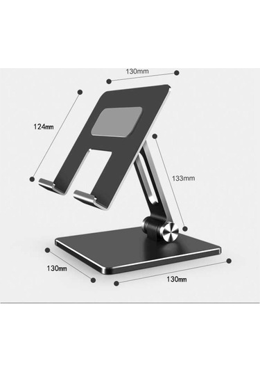 Tablet Telefon Tutucu Standı Alüminyum Teleskopik Masaüstü 134 Gümüş