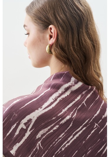 Desenli Orta Boy Saten Fular Vıe Vıe