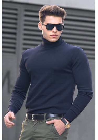 Madmext Madmext Lacivert Balıkçı Yaka Kazak 4656-lacivert Lacivert