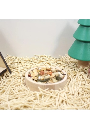 Elmpaly Ahşap Hamster Mama Kabı Su Geçirmez Seramik Besleme Kabı Sku1