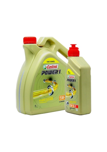 Castrol PoWer 1 4t 15W-50 4 L 4 Zamanlı Motosiklet Yağı (4 Adet)