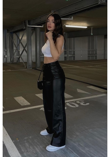Madmext Mad Girls Siyah Deri Pantolon Mg1316-siyah Siyah