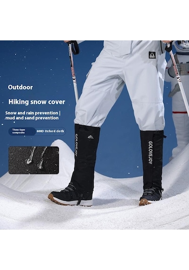 Butu Golovejoy Hx39 1 Çift Peluş Astarlı Su Geçirmez Bacak Çorapları Açık Hava Yürüyüş Tırmanma Kayak Bacak Kılıfı Turuncu