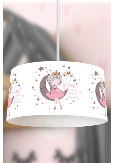 Ay Kız Beyaz Çocuk Odası Sarkıt Avize