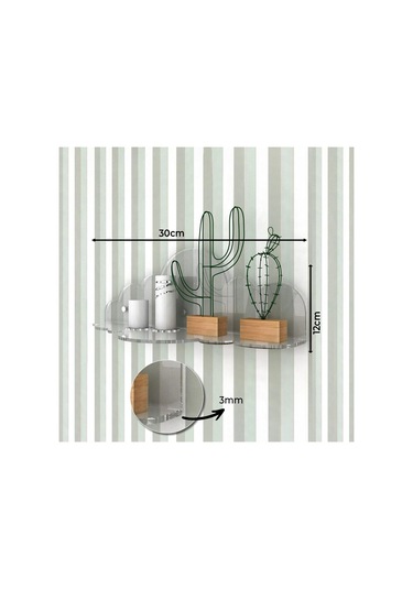 3'lü Çocuk Odası Bulut Pleksi Duvar Rafı 35x15 CM - 30x12 CM - 24x10 CM