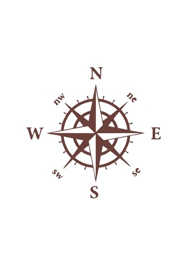 Pusula Araba Sticker 17x17 Cm Kahverengi