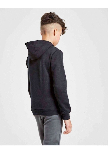 Black And White Tigers Baskılı Unisex Çocuk Kapüşonlu Siyah Sweat