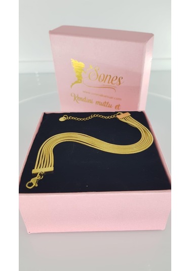 7 Zincirli Çelik Bileklik Sns096 Gold