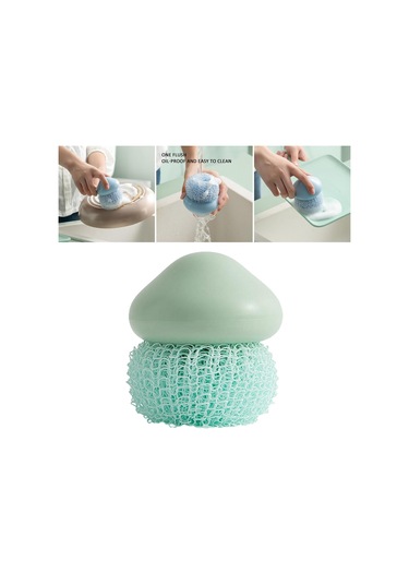 Magideal Suntek Mutfak Dayanıklı Bulaşık Temizleme Topu Yeşil - 7 x 7 x 8 CM Yeşil