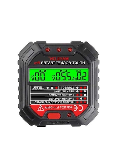 Trendooze Priz Test Cihazı - 6 Led Soket Kontrol Aleti - 90-250v, Evrensel Tasarım