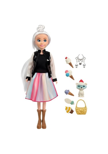 Ctoy Moda Aksesuarlı Oyuncak Bebek Desenli Etekli 30 Cm 867110