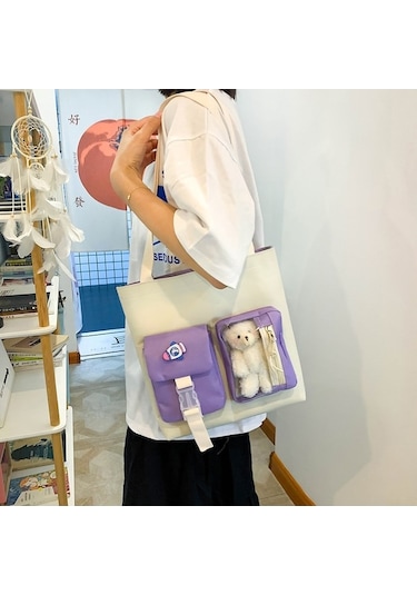 Weichuang01 Öğrenci Weichuang01 Kapasiteli Okul Çantası 5 Adet Mor