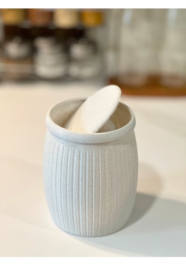 Marsel Dizayn Çöp Kutusu V3 Masaüstü - Mutfak - Banyo - Açılır Kapanır - Mermer Beyaz - 15cm Mermer