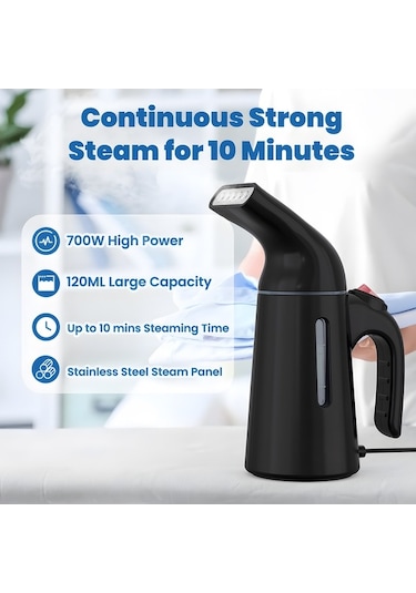 Createtech 120ml 700w Taşınabilir Buharlı Ütü Kırışıklık Giderici Otomatik Kapanan El Tipi Ev Ofis Seyahat